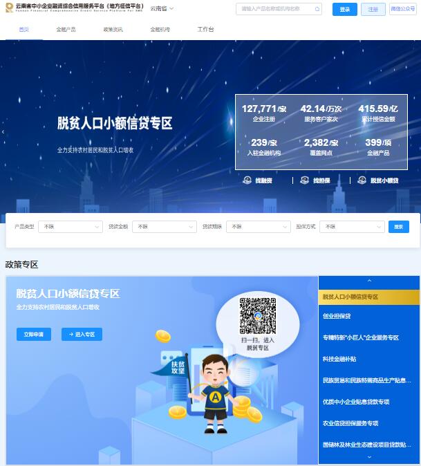 云南省中小企业融资综合信用服务平台https:/xyd-yncredit.cnyeig.cn