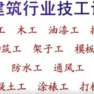 阿里中高级电工架子工机械维修工塔吊砌筑工高级叉车证报考报名八大员